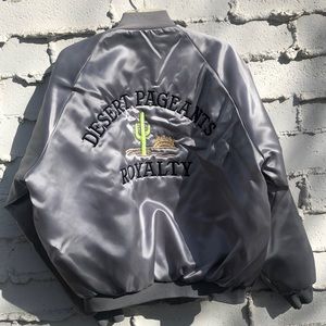 RARE ONE OF A KIND bomber or baseball style snap jacket - Silver